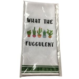 What the Fucculent Kitchen Dish Towel Succulent Cactus Plant Lady Funny Gift NEW